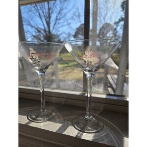 Marilyn Monroe 2 Martini Glasses Bernard of Hollywood- read description